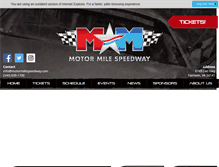 Tablet Screenshot of motormilespeedway.com
